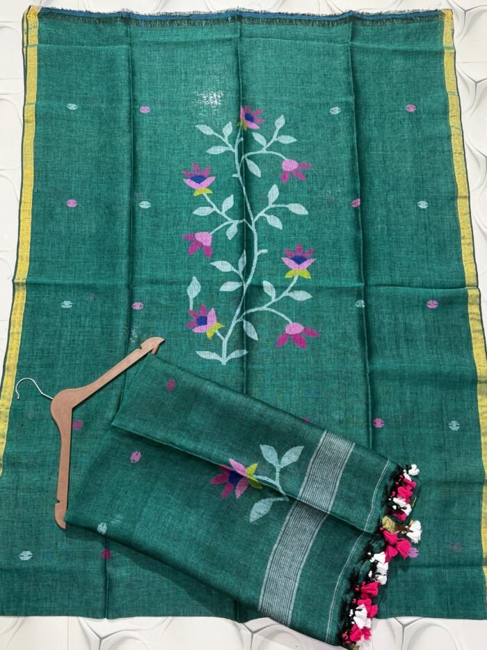 Elegant Handwoven Pure Jayashree linen Unstitched Jamdani Suit – Elegant 2-Piece Set