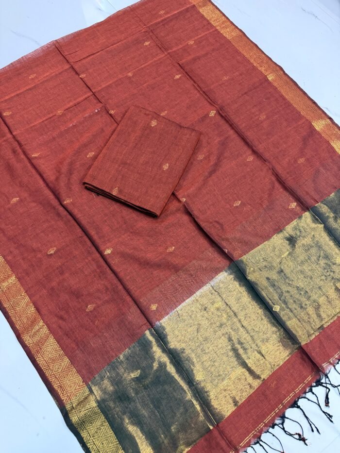 Maheshwari Cotton Top & Dupatta Set (Unstitched)