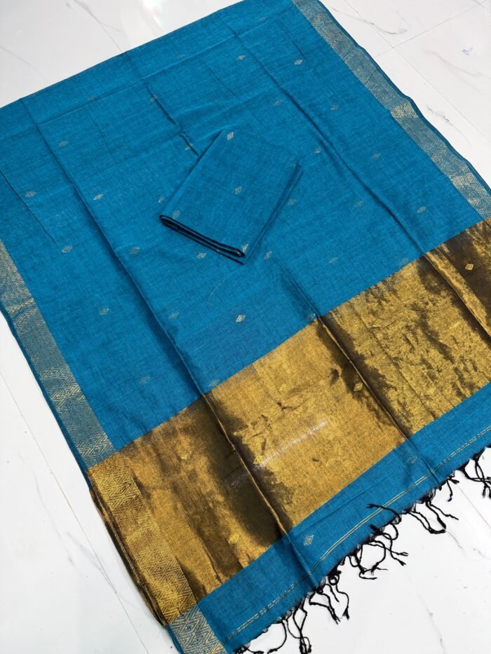Maheshwari Cotton Top & Dupatta Set (Unstitched)