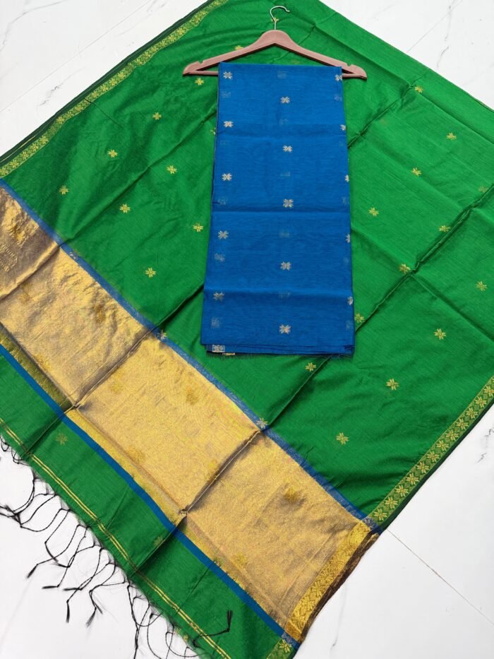 Maheshwari Cotton Silk Top & Dupatta Set (Unstitched)