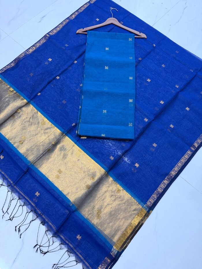Maheshwari Cotton Silk Top & Dupatta Set (Unstitched)