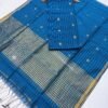Cotton Silk Check Maheshwari Top & Dupatta Set (Unstitched)