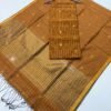 Cotton Silk Check Maheshwari Top & Dupatta Set (Unstitched)