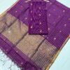 Cotton Silk Check Maheshwari Top & Dupatta Set (Unstitched)