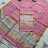 Elegant Pure Linen Top with Zari Border Dupatta Set