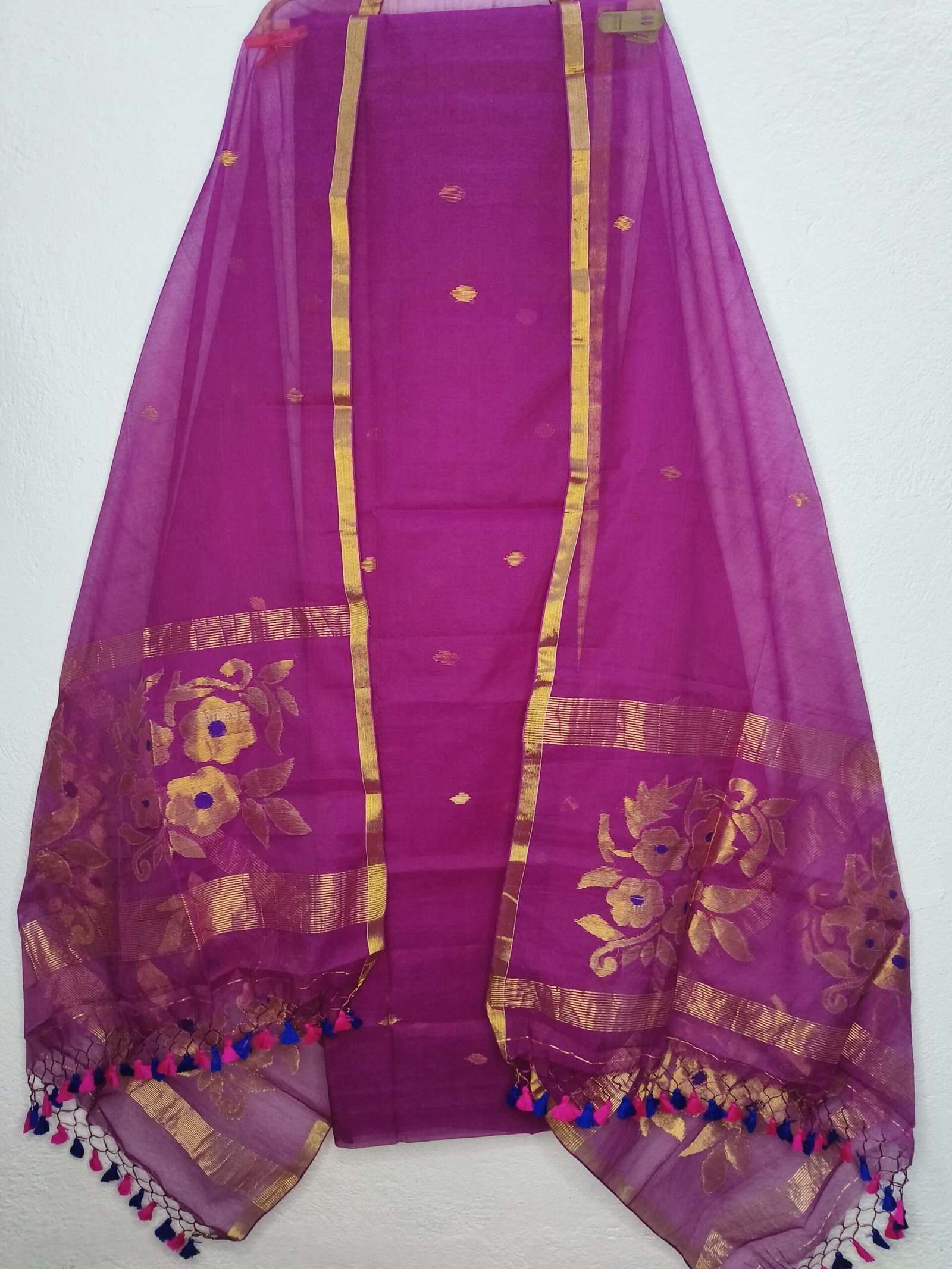 Elegant Muslin Weaving Top & Dupatta Set (Unstitched)