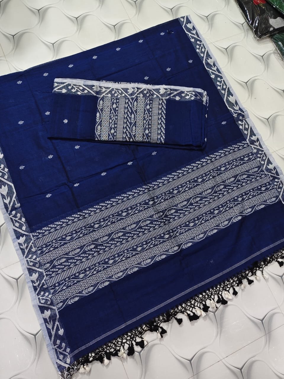 Classic Cotton Weaving Top & Dupatta Set (Unstitched)