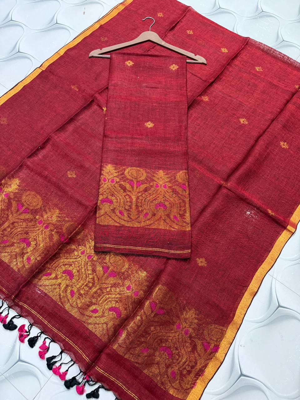 Premium Linen Top & Dupatta Set (Unstitched)