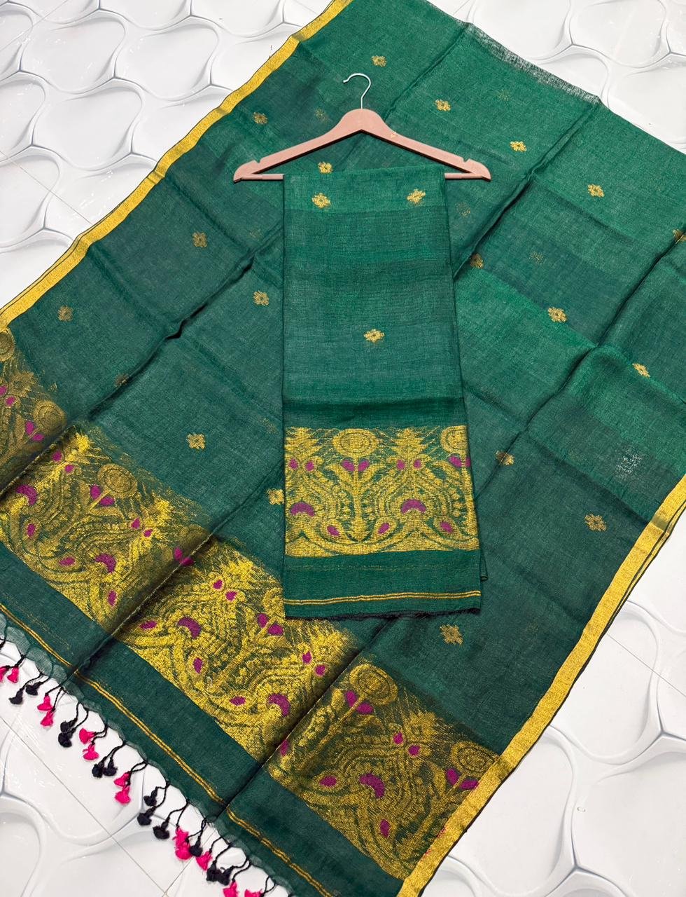 Premium Linen Top & Dupatta Set (Unstitched)