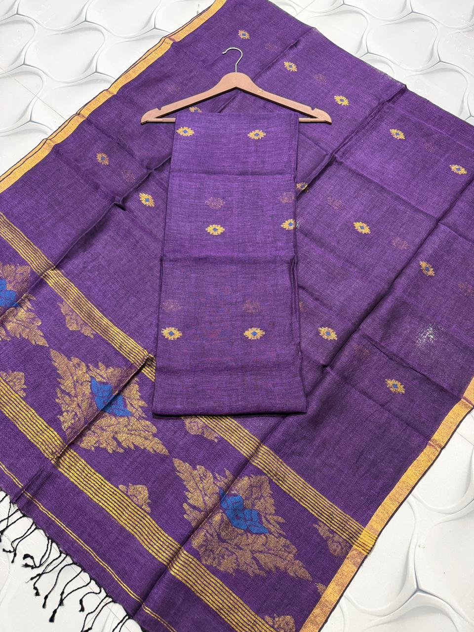 Premium Linen Top & Dupatta Set (Unstitched)