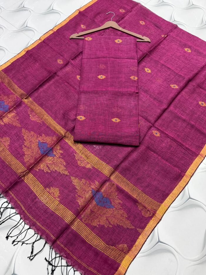 Premium Linen Top & Dupatta Set (Unstitched)