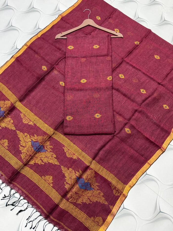 Premium Linen Top & Dupatta Set (Unstitched)