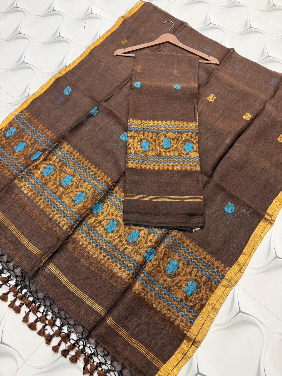 Premium Linen Top & Dupatta Set (Unstitched)