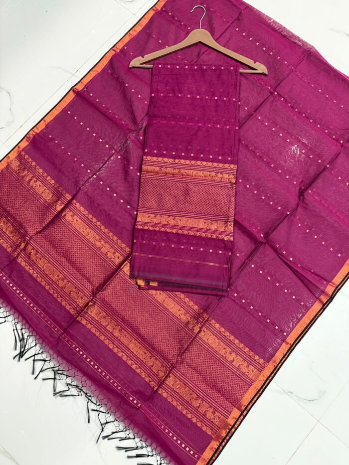 Premium Muslin Unstitched Suite with Sequence Embellishments & Zari Borders