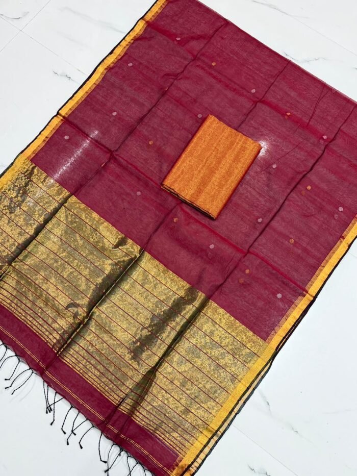 Premium Maheshwari Cotton Silk Unstitched Suite Set