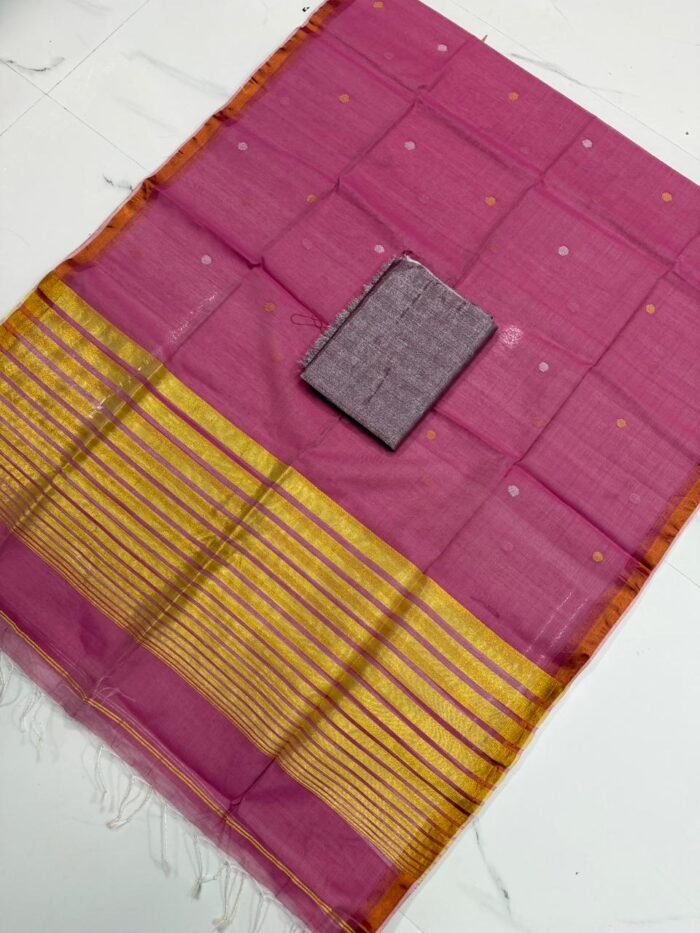Premium Maheshwari Cotton Silk Unstitched Suite Set