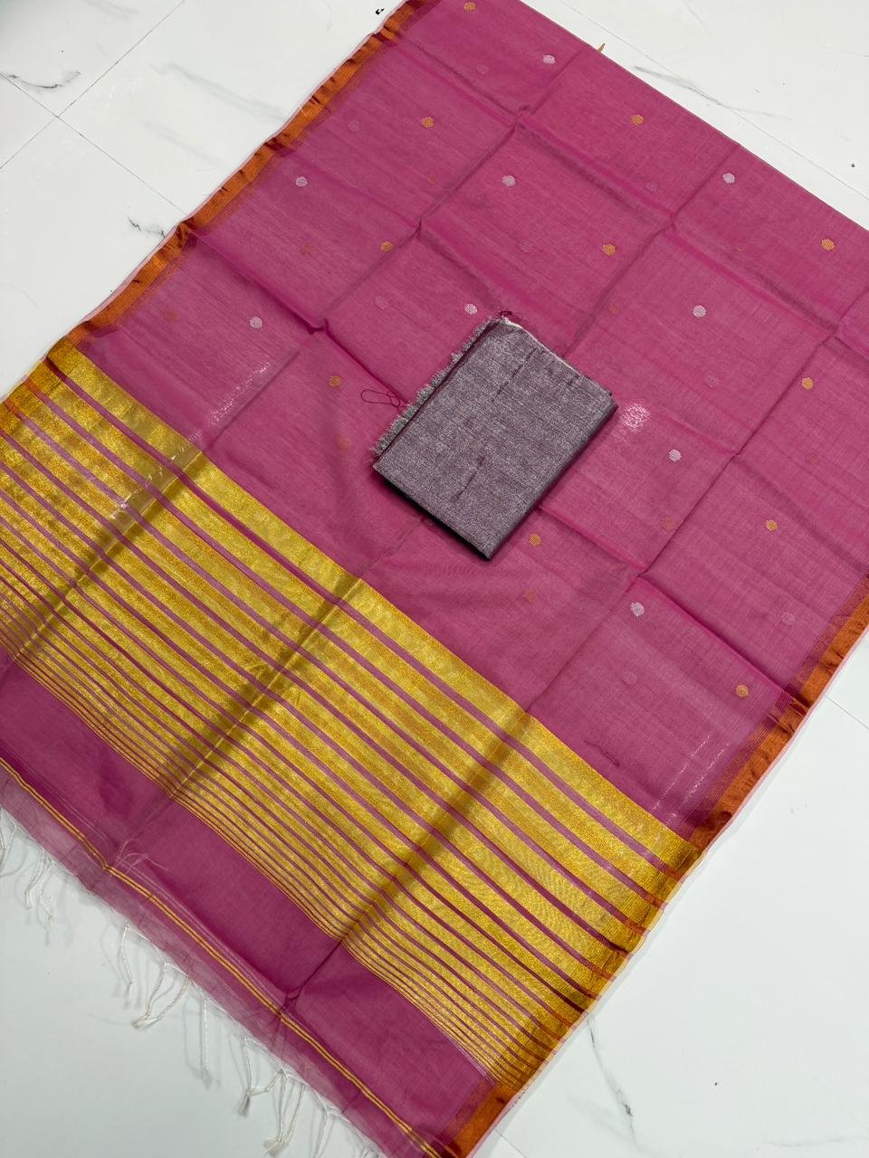 Premium Maheshwari Cotton Silk Unstitched Suite Set