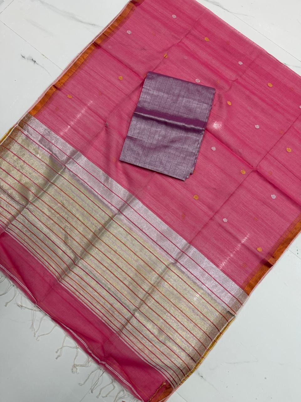 Premium Maheshwari Cotton Silk Unstitched Suite Set