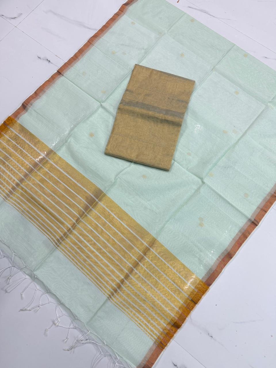 Premium Maheshwari Cotton Silk Unstitched Suite Set