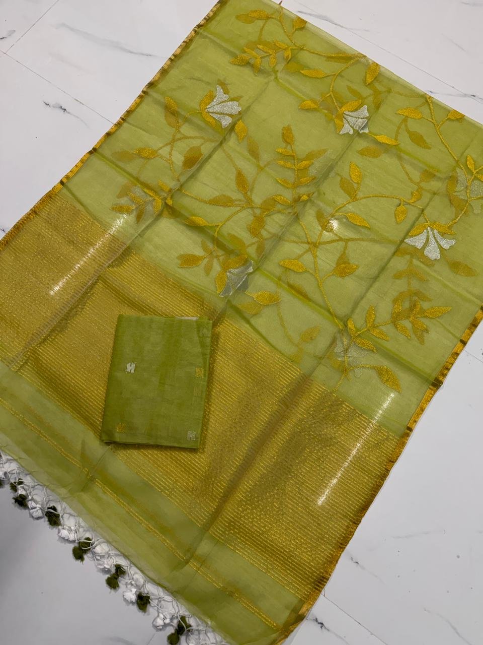 Premium Muslin Unstitched Suite with All-Over Jamdani Weave