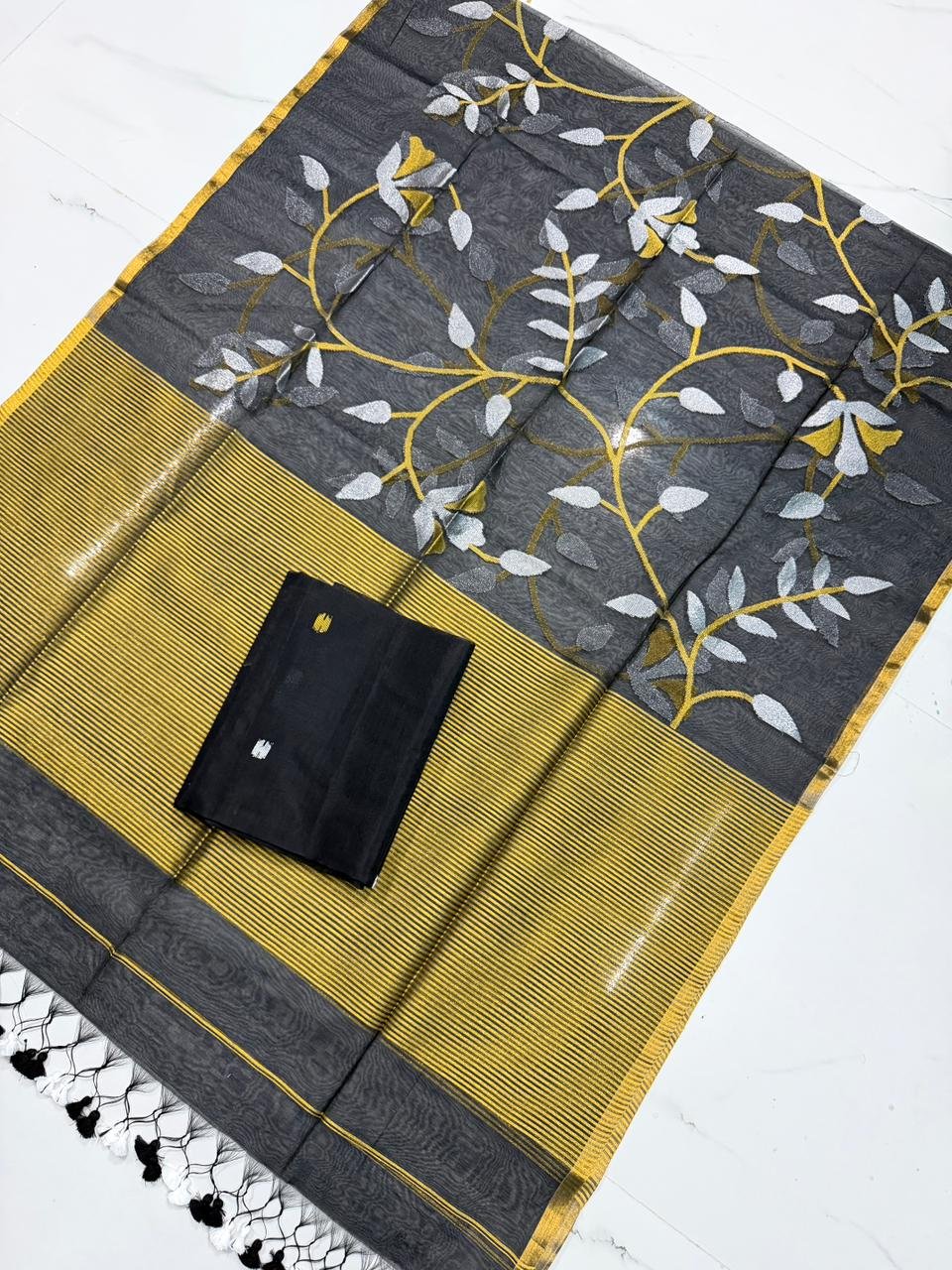 Premium Muslin Unstitched Suite with All-Over Jamdani Weave