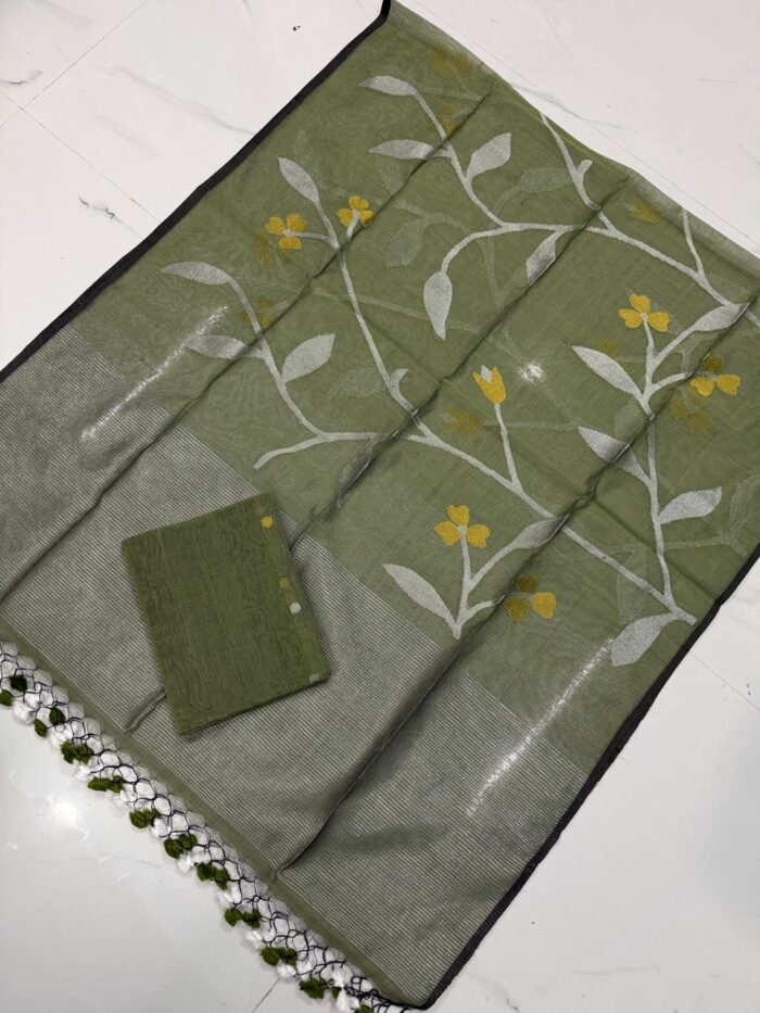 Premium Muslin Unstitched Suite with All-Over Jamdani Weave