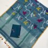 Premium Muslin Unstitched Suite with All-Over Jamdani Weave