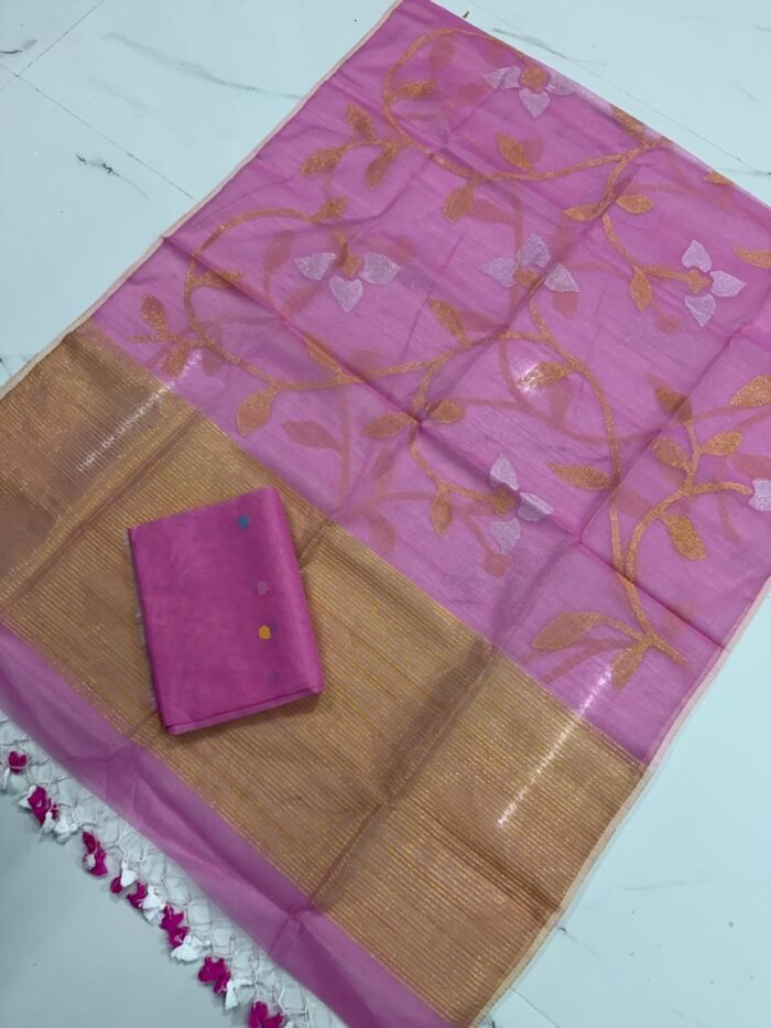 Premium Muslin Unstitched Suite with All-Over Jamdani Weave