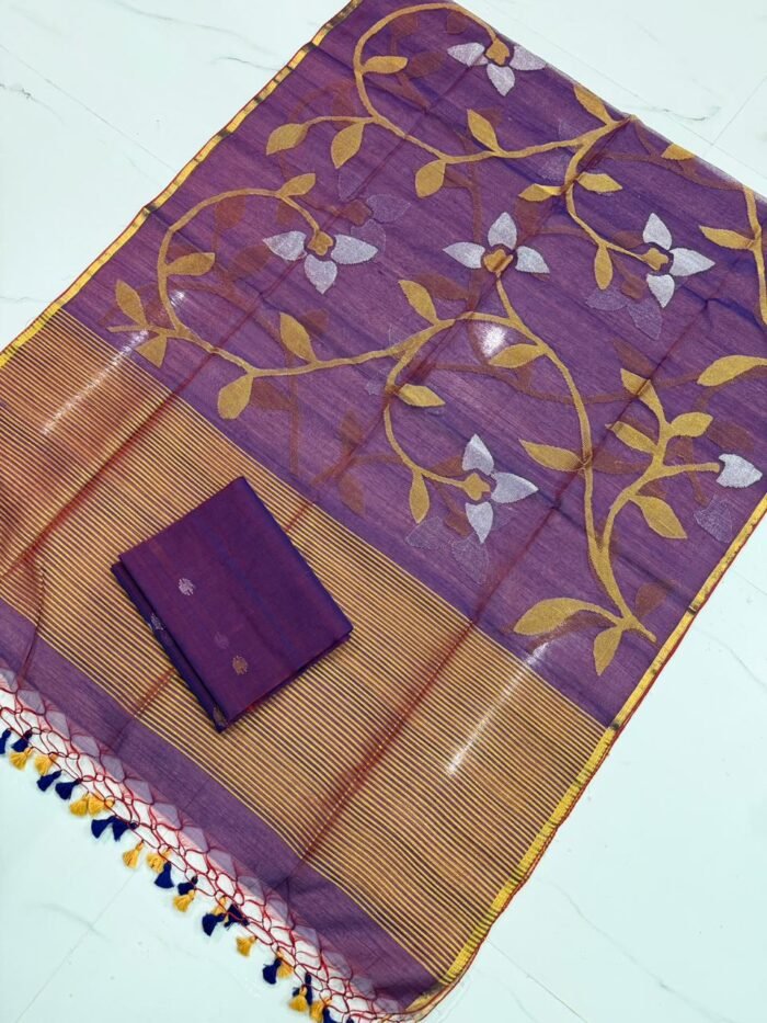 Premium Muslin Unstitched Suite with All-Over Jamdani Weave