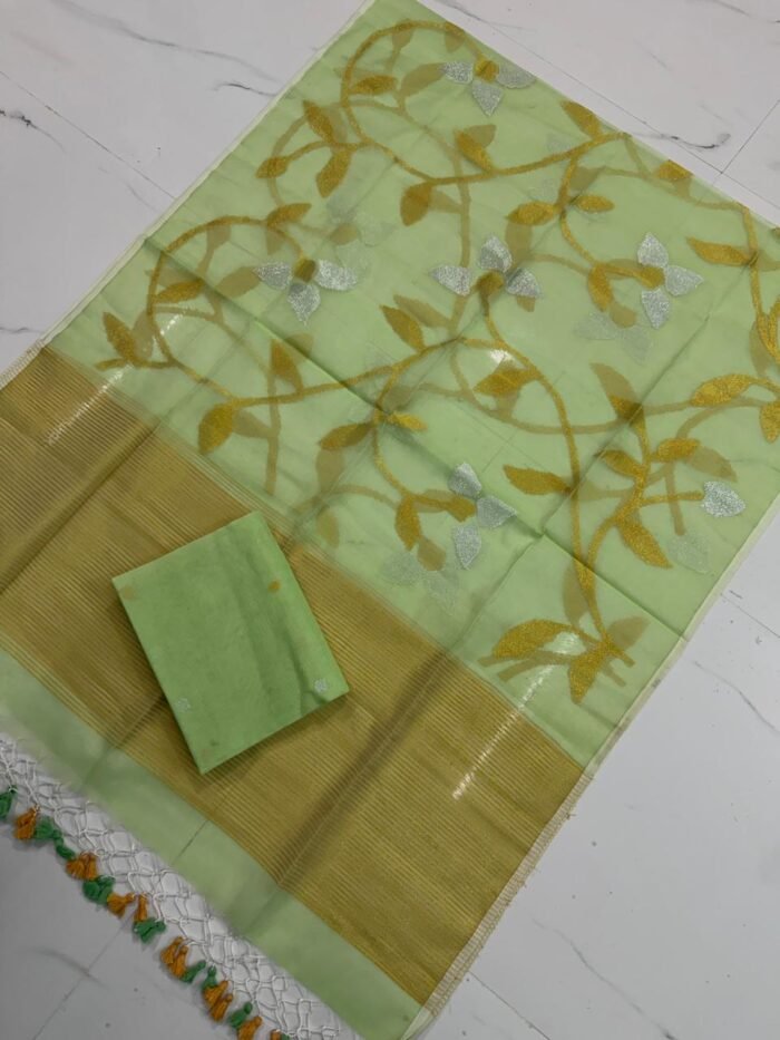 Premium Muslin Unstitched Suite with All-Over Jamdani Weave