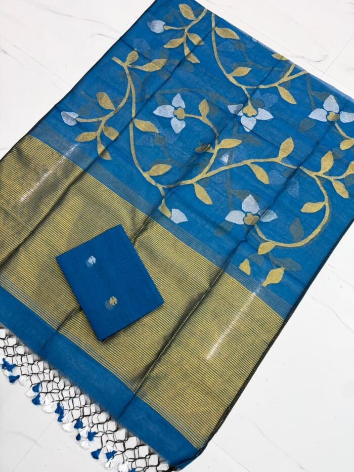 Premium Muslin Unstitched Suite with All-Over Jamdani Weave