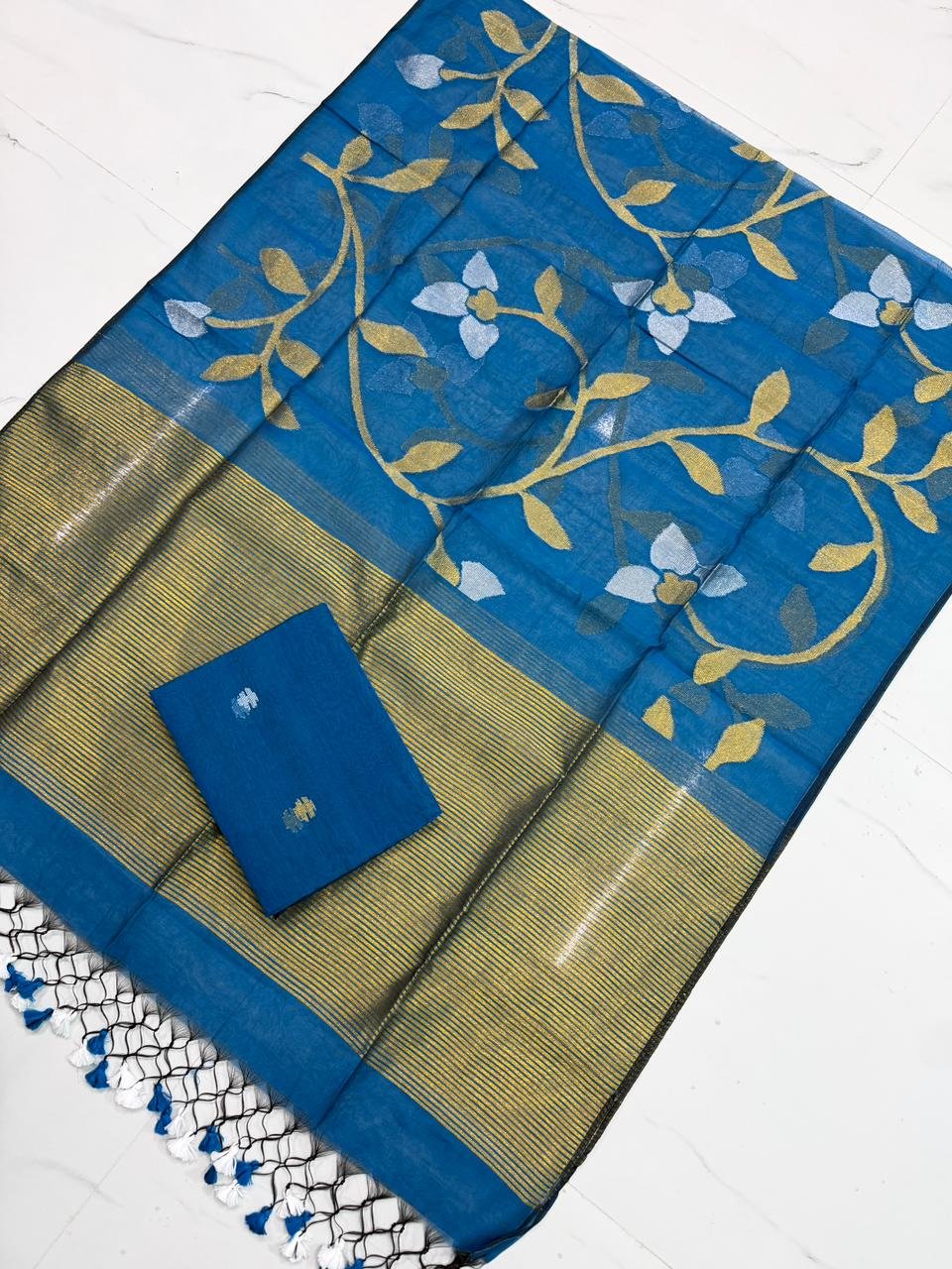 Premium Muslin Unstitched Suite with All-Over Jamdani Weave