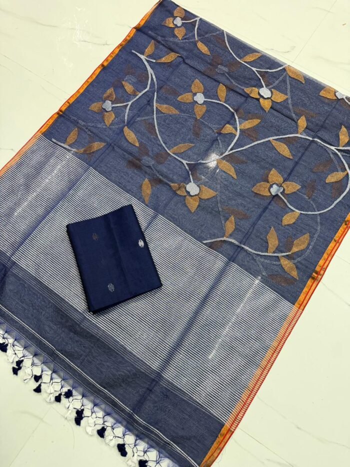 Premium Muslin Unstitched Suite with All-Over Jamdani Weave
