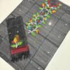 Premium Muslin Unstitched Suite with Handwoven Floral Vine & Tasseled Dupatta