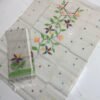 Premium Muslin Unstitched Suite with Handwoven Floral Vine & Tasseled Dupatta