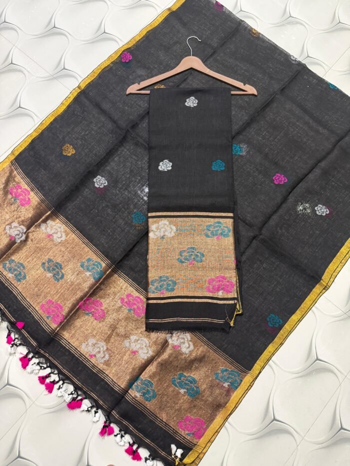 Premium Linen Unstitched Suite with Traditional Paithani-Style