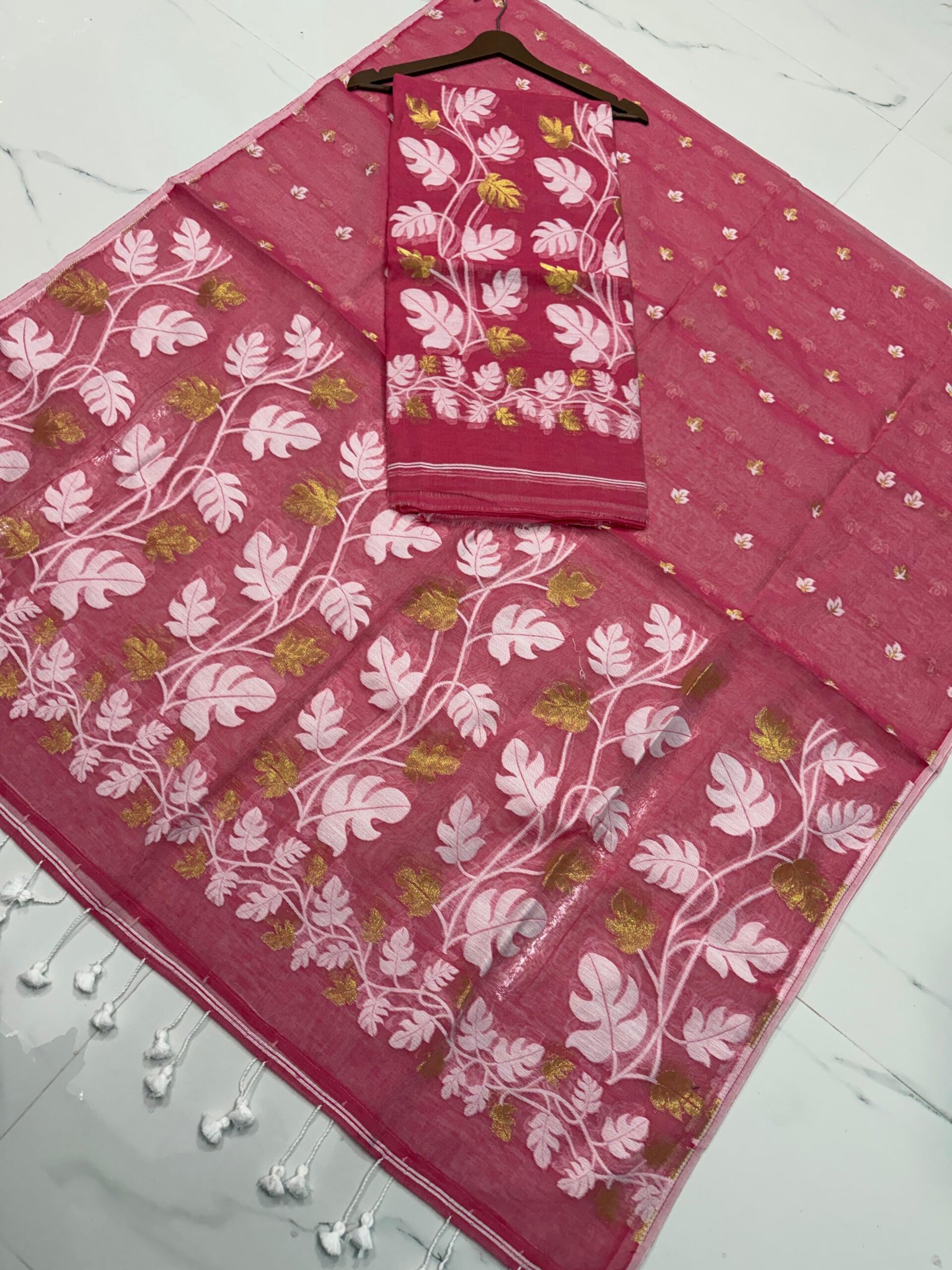 Jamdani Cotton Unstitched Suite with Traditional Geometric Motifs