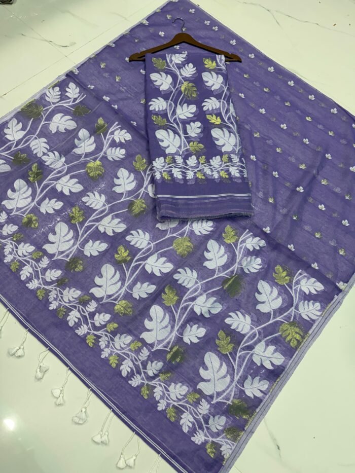 Jamdani Cotton Unstitched Suite with Traditional Geometric Motifs
