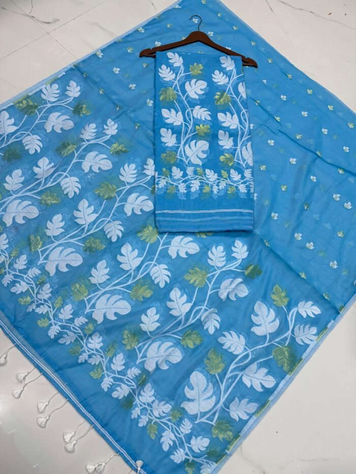 Jamdani Cotton Unstitched Suite with Traditional Geometric Motifs