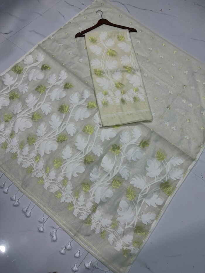 Jamdani Cotton Unstitched Suite with Traditional Geometric Motifs