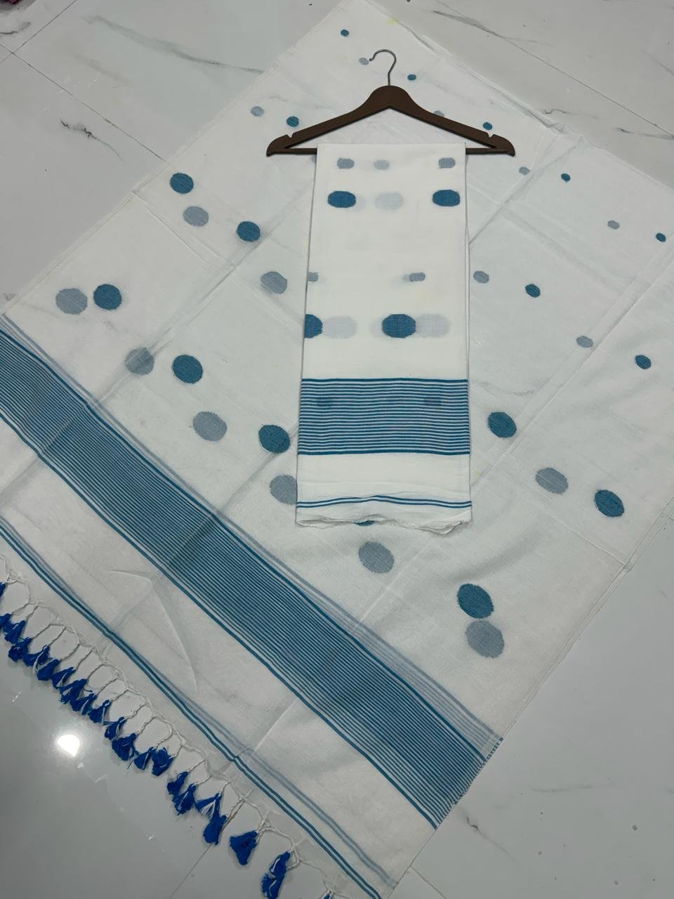 Premium Cotton Unstitched Suite with Handwoven Floral Vase Motifs