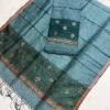 Premium Pure Silk Linen Top & Dupatta Set with Traditional Zari Motifs