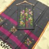 Premium Pure Linen Top & Dupatta Set with Artisanal Tree & Bird Motifs