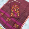 Premium Pure Linen Top & Dupatta Set with Artisanal Tree & Bird Motifs