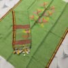 Premium Pure Linen Top & Dupatta Set with Woven Floral Vine Motifs