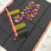 Premium Pure Linen Top & Dupatta Set with Woven Floral Vine Motifs