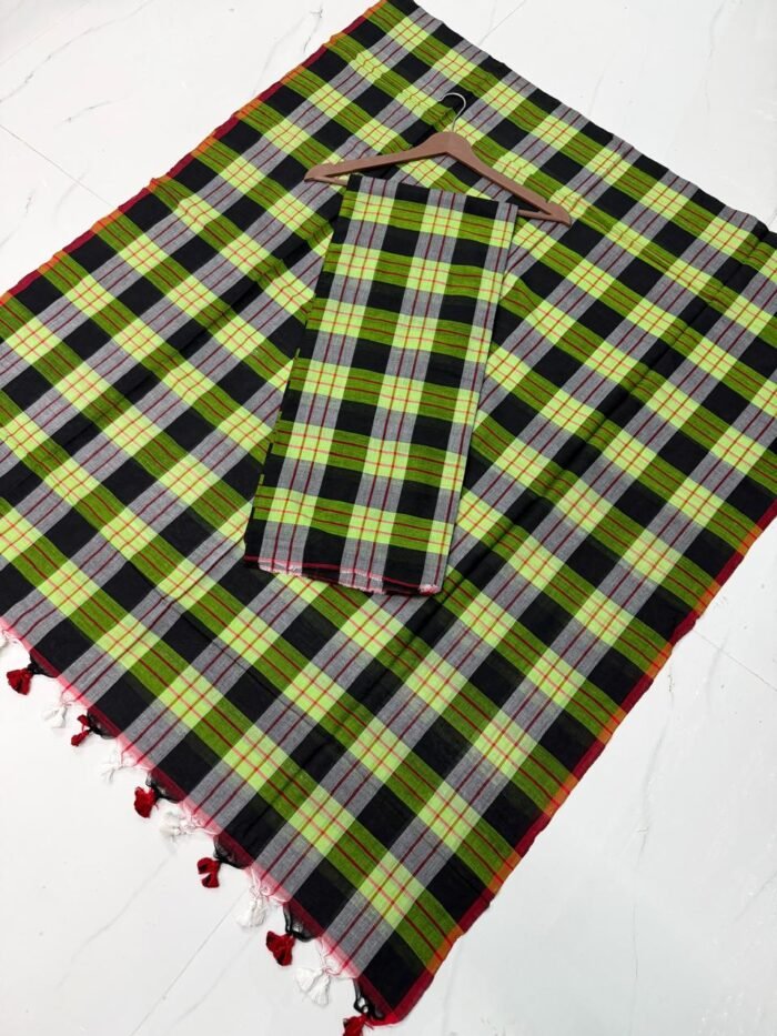 Pure Cotton Unstitched Suite with Classic Tartan Checked Pattern