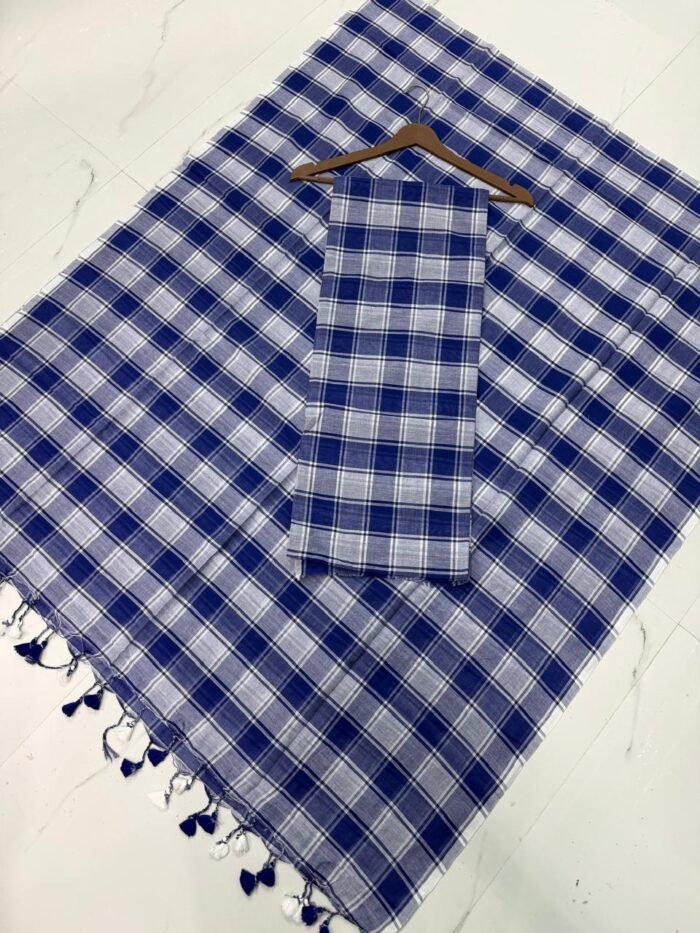 Pure Cotton Unstitched Suite with Classic Tartan Checked Pattern