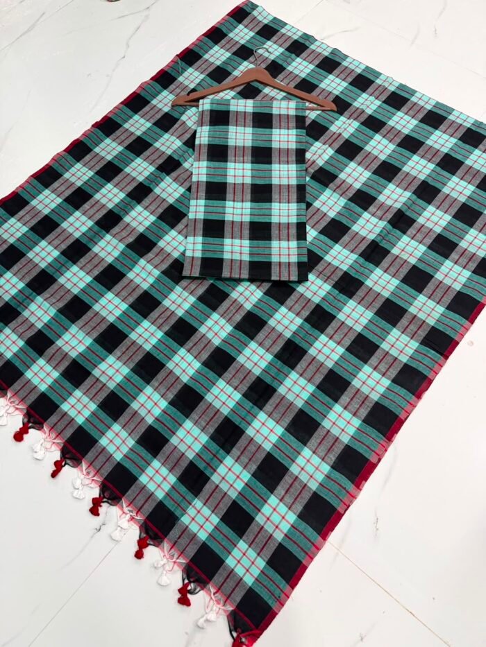 Pure Cotton Unstitched Suite with Classic Tartan Checked Pattern