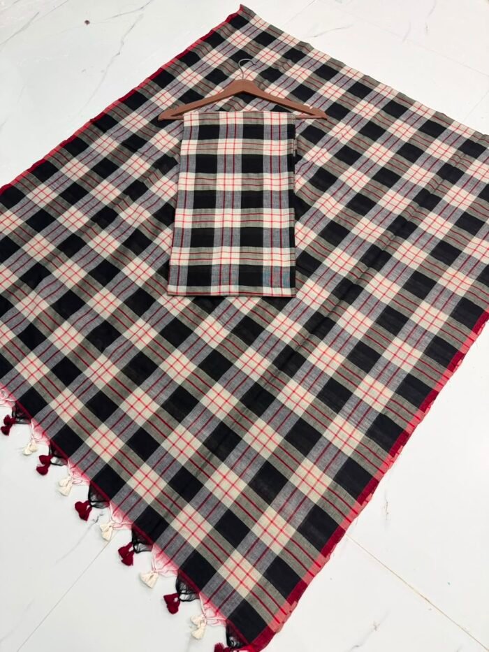 Pure Cotton Unstitched Suite with Classic Tartan Checked Pattern